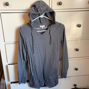 XSmall maternity hooded tunic gray